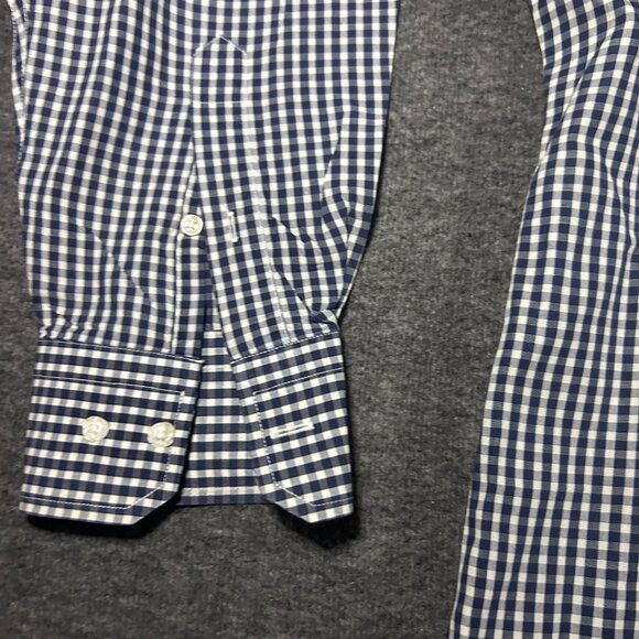 Turrau Mens Button Up Blue Gingham Shirt M India Made Vintage 100% Cotton - Picture 7 of 14